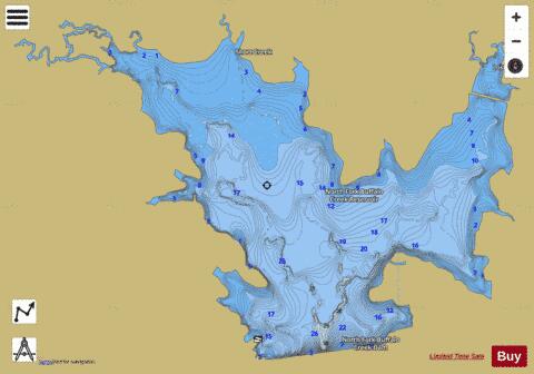 Buffalo Creek Reservoir depth contour Map - i-Boating App