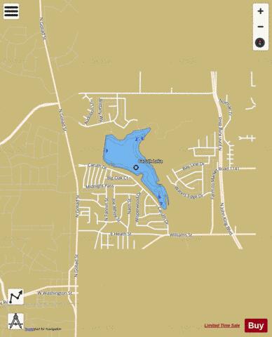 Caruth Lake depth contour Map - i-Boating App