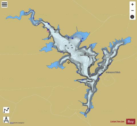 Red Fleet Reservoir depth contour Map - i-Boating App