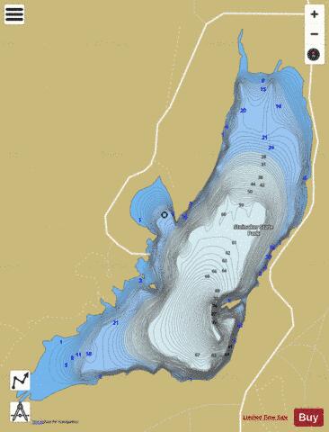 Steinaker Reservoir depth contour Map - i-Boating App