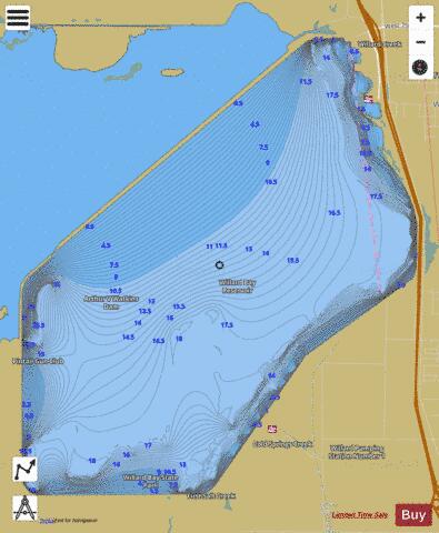 Willard Bay Reservoir depth contour Map - i-Boating App