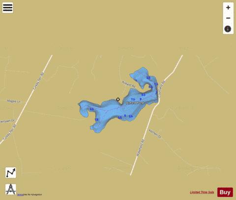 Airfield Pond depth contour Map - i-Boating App