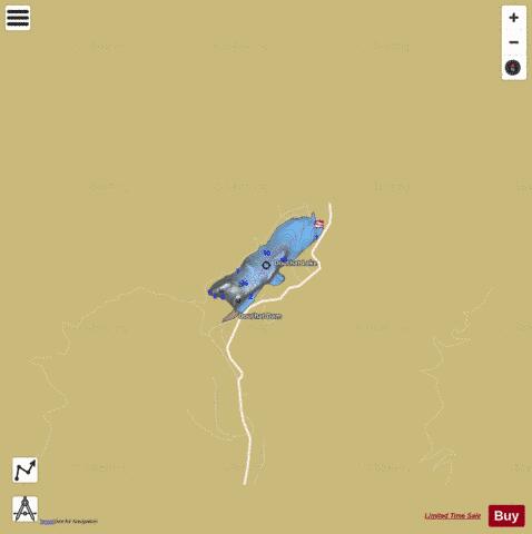 Douthat Lake depth contour Map - i-Boating App