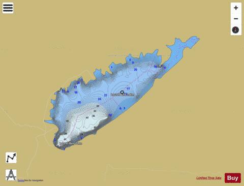 Laurel Bed Lake depth contour Map - i-Boating App