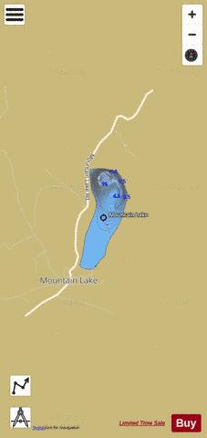 Mountian Lake depth contour Map - i-Boating App