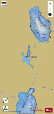 Brown Pond Westmore depth contour Map - i-Boating App