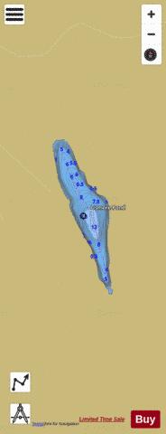 Osmore Pond Peacham depth contour Map - i-Boating App