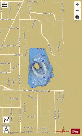 Ballinger Lake,  Snohomish County depth contour Map - i-Boating App