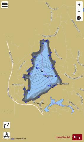 Clear Lake, Thurston County depth contour Map - i-Boating App