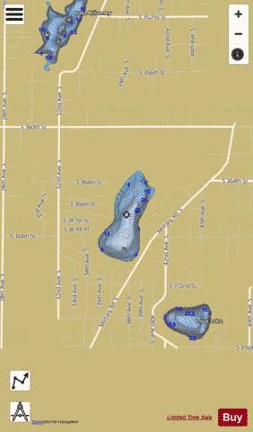 Fivemile Lake,  King County depth contour Map - i-Boating App
