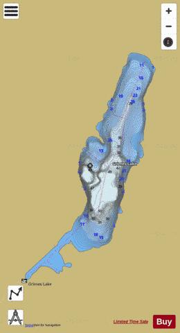 Grimes Lake,  Douglas County depth contour Map - i-Boating App