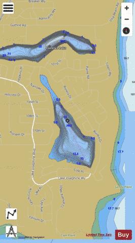 Josephine Lake depth contour Map - i-Boating App