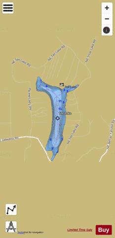 Tee Lake,  Mason County depth contour Map - i-Boating App