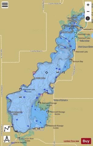 Petenwell Lake depth contour Map - i-Boating App