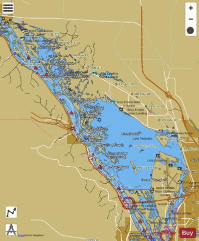 Lake Onalaska depth contour Map - i-Boating App