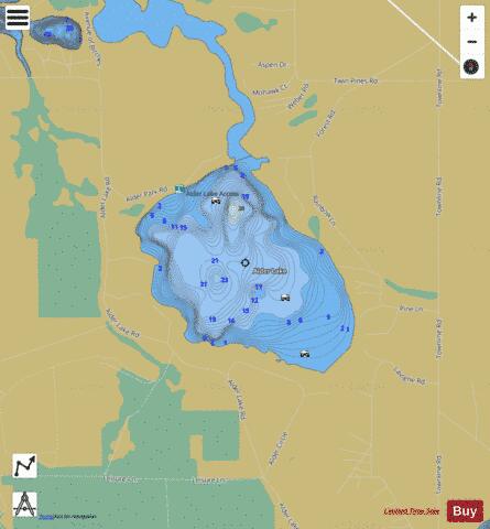 Alder Lake depth contour Map - i-Boating App