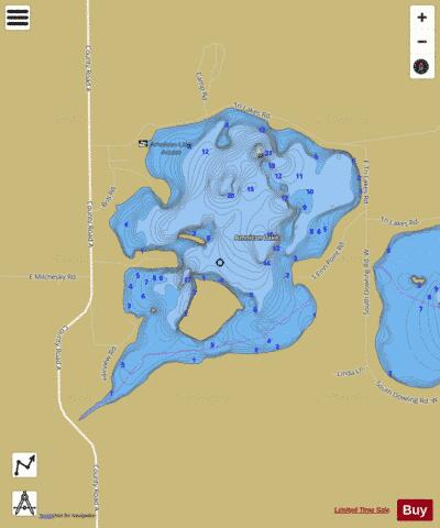 Amnicon Lake depth contour Map - i-Boating App