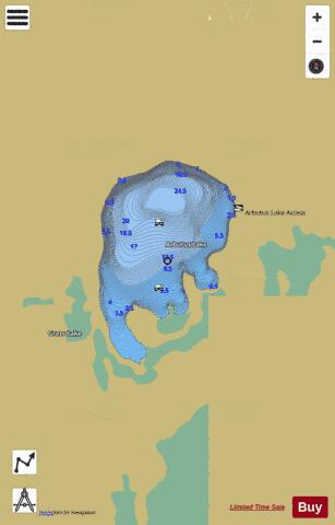 Arbutus Lake depth contour Map - i-Boating App