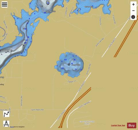 Army Lake depth contour Map - i-Boating App