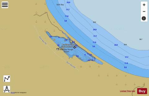 Bark Bay Slough depth contour Map - i-Boating App
