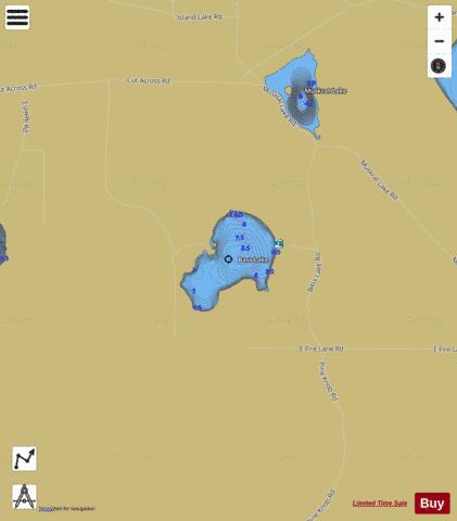 Bass Lake G depth contour Map - i-Boating App