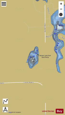 Becker Lake depth contour Map - i-Boating App