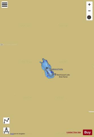 Beechwood Lake depth contour Map - i-Boating App