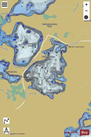 Big Carr Lake depth contour Map - i-Boating App