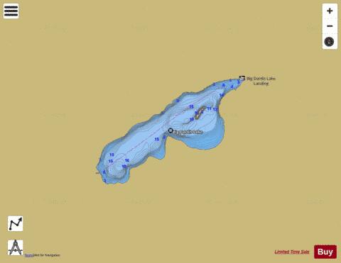 Big Dardis Lake depth contour Map - i-Boating App