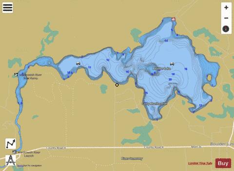 Boulder Lake depth contour Map - i-Boating App