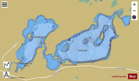 Carrol Lake + Madeline Lake depth contour Map - i-Boating App
