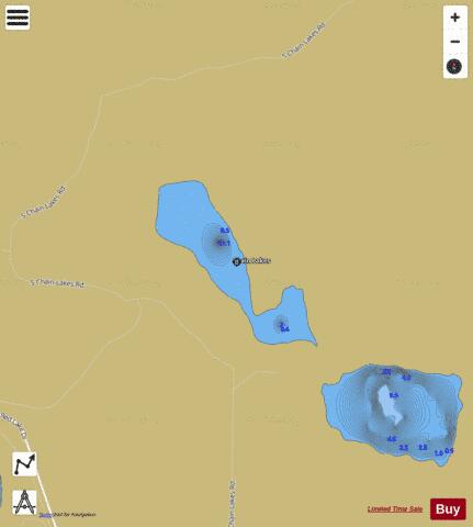 Chain Lakes depth contour Map - i-Boating App