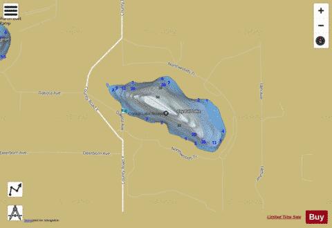Crystal Lake D depth contour Map - i-Boating App