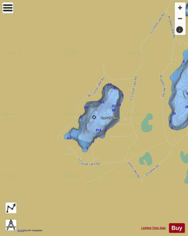 Crystal Lake F depth contour Map - i-Boating App