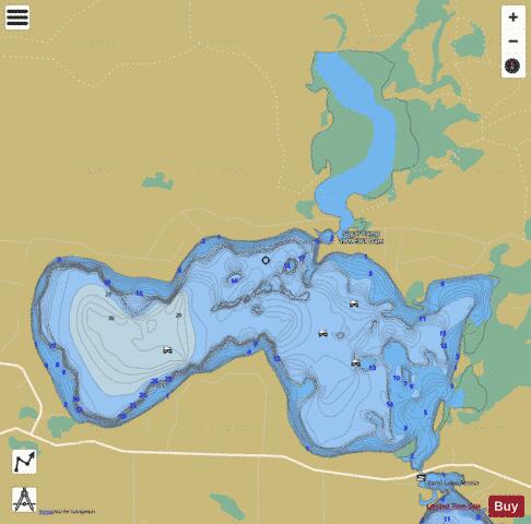 Dam Lake depth contour Map - i-Boating App