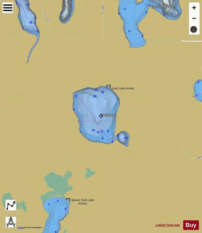 Duck Lake depth contour Map - i-Boating App