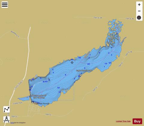 Eagle Nest Flowage depth contour Map - i-Boating App