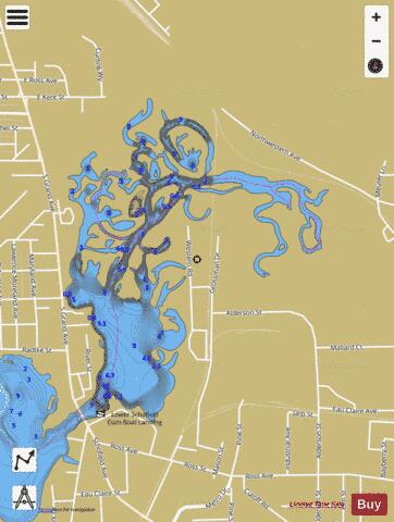 Eau Claire Flowage depth contour Map - i-Boating App