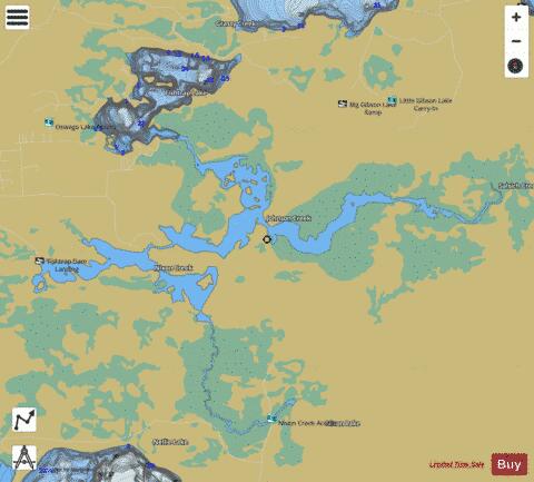 Fishtrap Lake depth contour Map - i-Boating App