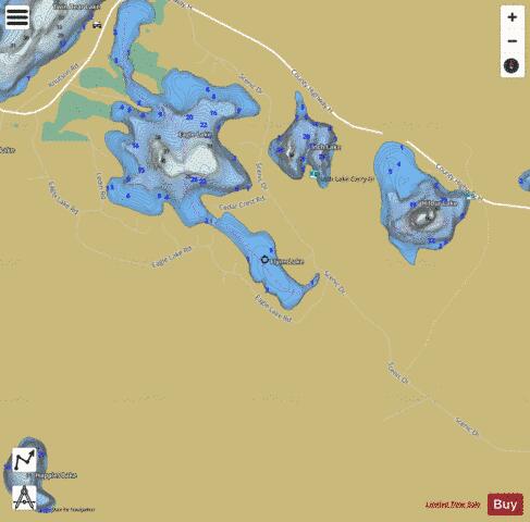 Flynn Lake depth contour Map - i-Boating App