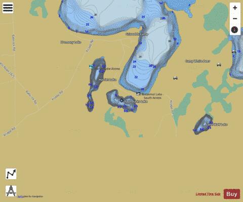 Four Ducks Lake depth contour Map - i-Boating App