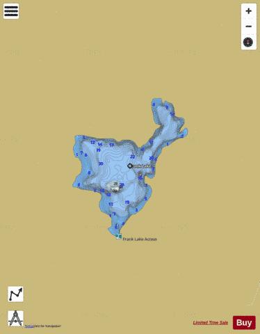 Frank Lake depth contour Map - i-Boating App