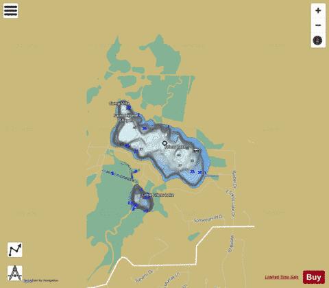 Friess Lake depth contour Map - i-Boating App