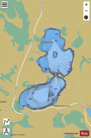 Gilmore Lake depth contour Map - i-Boating App