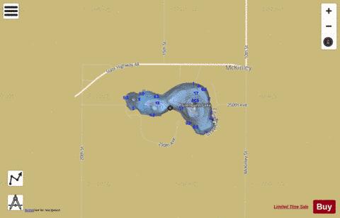 Grenquist Lake depth contour Map - i-Boating App