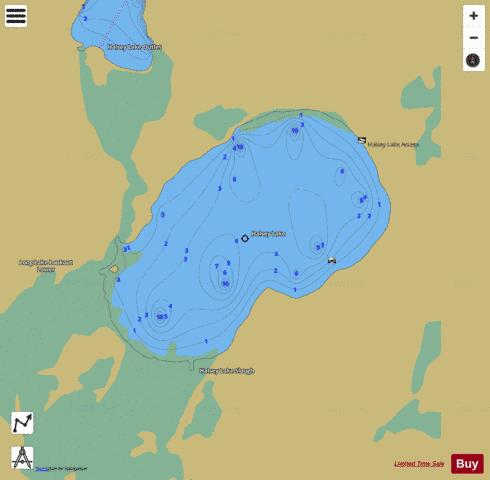 Halsey Lake depth contour Map - i-Boating App