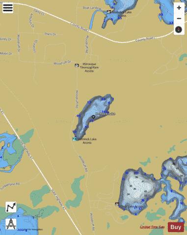 Hemlock Lake depth contour Map - i-Boating App