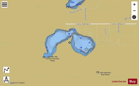 Hills Lake depth contour Map - i-Boating App