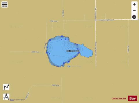 Horseshoe Lake E depth contour Map - i-Boating App