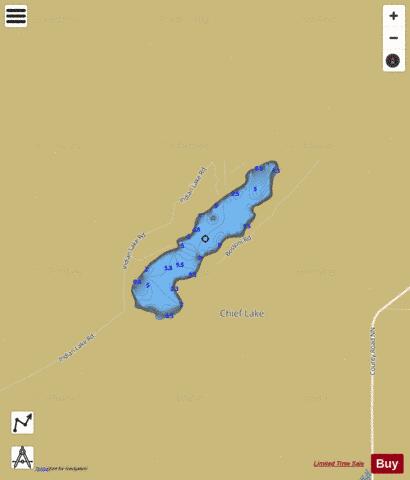 Indian Lake depth contour Map - i-Boating App